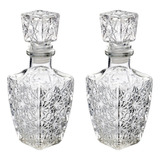 Set 2 Licoreras Decantador Diamante Vino Vidrio Cristal 1l