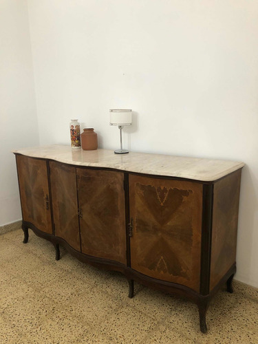 Mueble Aparador Antiguo - Mármol Blanco-excelente Estado