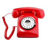 Teléfono Sangyn, Estilo Retro, Con Dial Rotatorio, Rojo