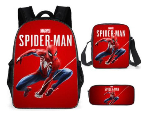 Mochila Escolar Spiderman Niño 3 Unidades