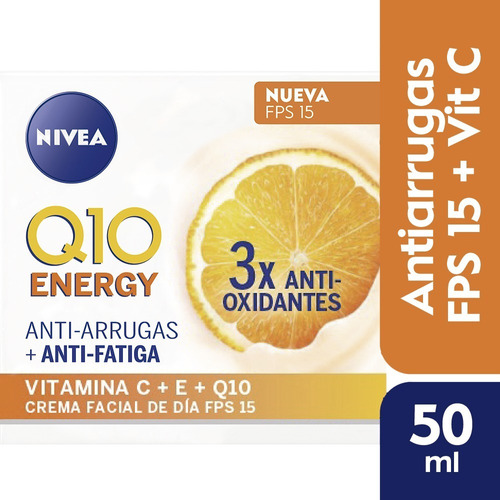 Crema Facial Nivea Anti-arrugas Q10 Energy Fps15 X 50 Ml