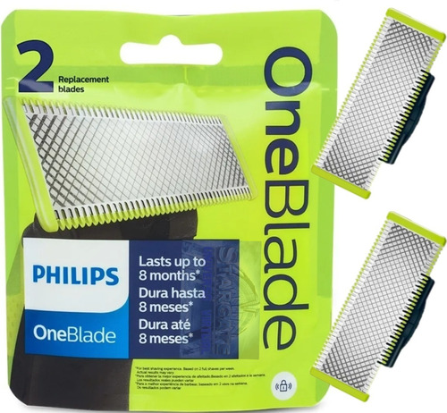 2 Lâminas Oneblade Para Barbeador Philips Refil De Reposição