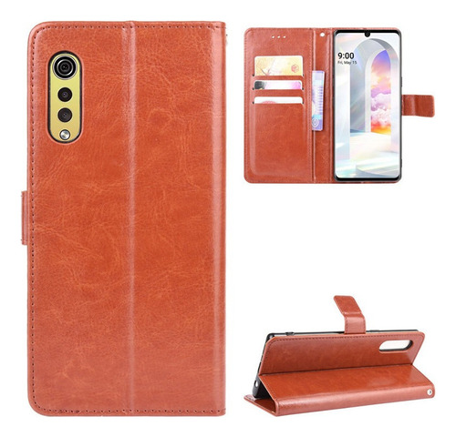 Funda De Piel Con Tapa Anticaída Para LG Velvet Business