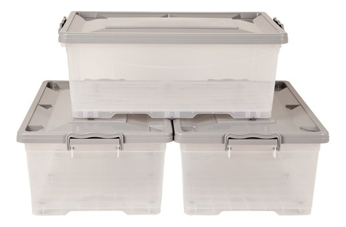 Caja Organizadora Plastica Chica C/ Ruedas X3 40 Lt 62x40x25