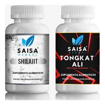 Tongkat Ali + Shilajit 100% Puros | 120 Cápsulas c\u002Fu | Saisa Herbal | Energía, Testosterona y Vitalidad Masculina | Meses sin interés