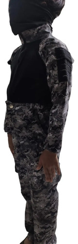 Traje Para Niño Completo Pixceleado Gris Con Negro Tactico