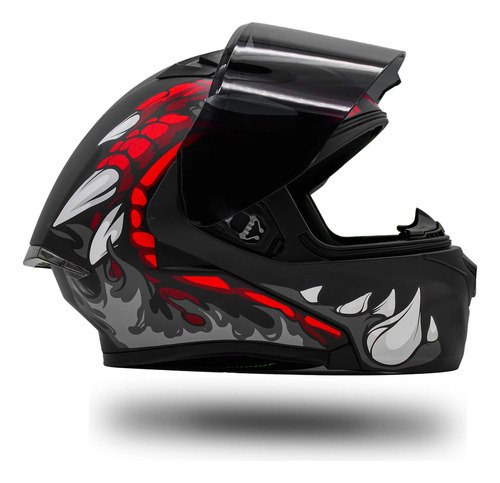 Casco Abatible Leviatan Red Drak Mica Certificación Dot