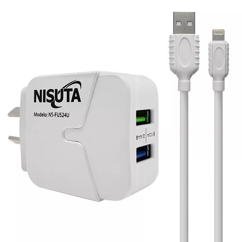 Cargador De Pared Nisuta + Cable/ Micro Usb/ Tipo C/ iPhone