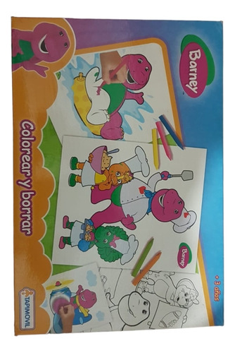 Juego Para Niños Para Colorear Y Borrar Barney Tapimovil