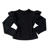 Blusa Manga Longa Inverno Babado Menina Moda Infantil Luxo