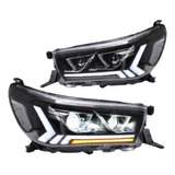 Faro Toyota Hilux 16 17 18 19 20 C/lupa Led Alta Y Baja Tira