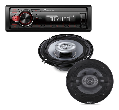 Stereo Pioneer Mvh-215bt Usb Bt + Parlantes Targa 6,5 Tg6520