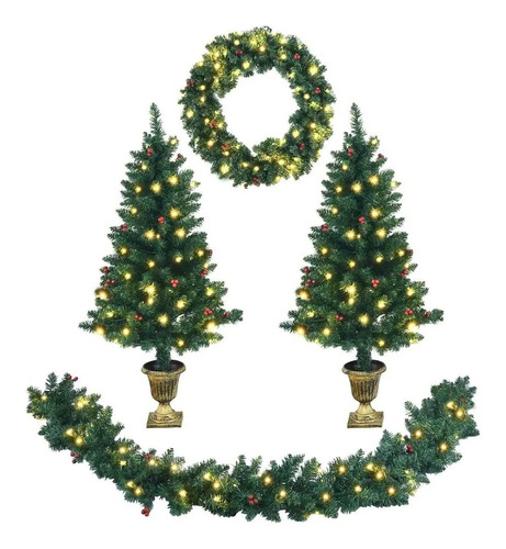 Árbol De Navidad 4 Pack Con Luces Marca Costway Cm23599