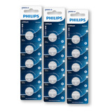 15 Pilhas Philips Cr2032 3v Bateria Original Moeda 3 Cartelas