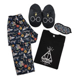 Combo Harrypotter Niños Pijama Pantuflas Y Antifaz Unomásuno