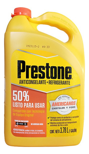 Anticongelante Naranja Prestone Vehiculos Americanos 3.78l