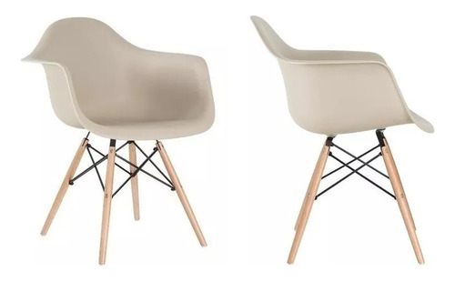Cadeira Charles Eames Wood Com Braços - Frete Grátis