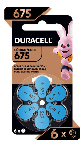 Pack 60 Pilas Duracell Auditivas Oxido Zinc-air #675 