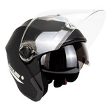 Casco Motocicleta Abierto 3/4 Visera Doble Hd Abatible Dot