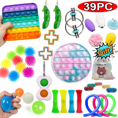 39pcs Figet Brinquedos Mistério Caixa Fidget