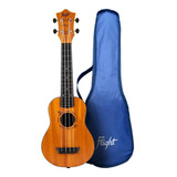 Flight Tus53 Ukulele Soprano Caoba Mahogany Funda Color Marrón