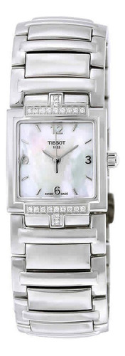 Reloj Tissot T-evocation Esfera Mother Of Pearl Boleta Color De La Correa Plateado Color Del Bisel Plateado