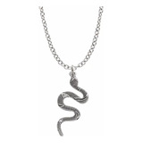 Collar De Serpiente Plateada Colgante Serpiente Cadena Dije