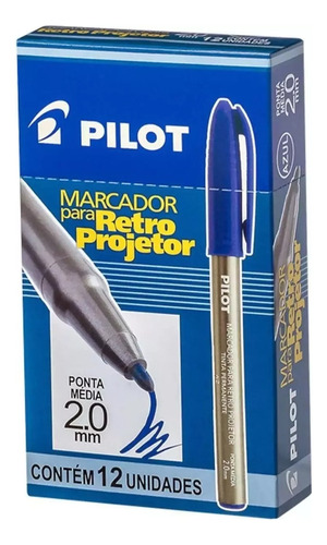 12 Caneta Marcador  Retroprojetor  Ponta 2.0mm Pilot