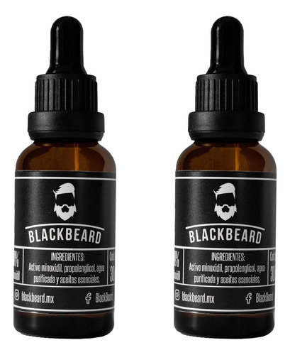 Minoxidil Al 10% Blackbeard Adicionado Con Cafeina Dos Meses