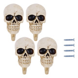 Qumeney Ganchos De Pared De Calavera De Halloween, 4 Piezas