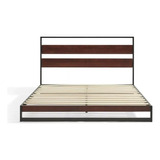 Cama Léon Metal, Color Chocolate, Individual Color Marrón