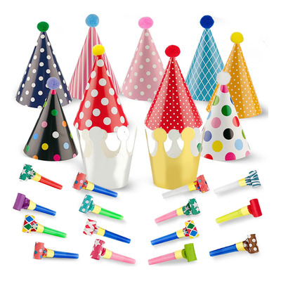 22 Gorros Cumpleaños Fiesta Y 30 Espantasuegras Infantiles | MercadoLibre