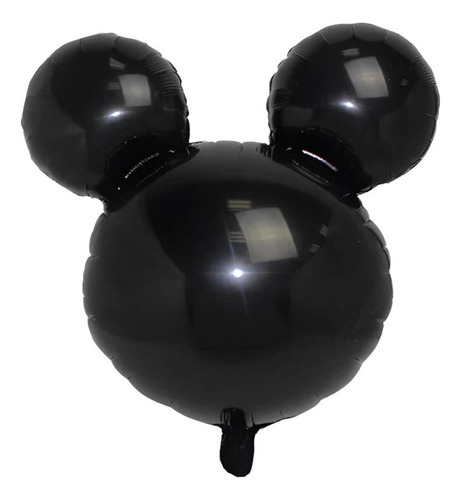 5 Globos Metalicos Negros De 46cm En Forma De Mickey Mouse