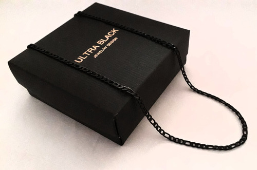 Imponente Collar Cadena Titanio Ultra Black . Importada