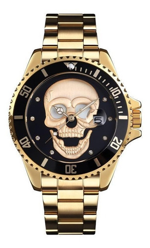 Reloj Para Hombre Calavera Pulso Acero Sumergible + Envio