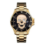 Reloj Para Hombre Calavera Pulso Acero Sumergible + Envio