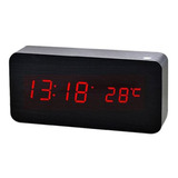 Reloj Madera Rectangulo Digital Led Despertador