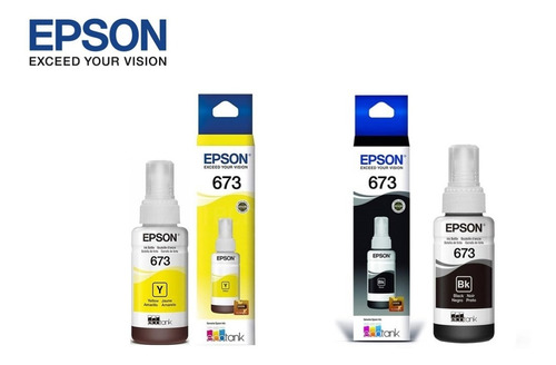 Tinta Epson L1800 L800 L805 L1300 L850 Black + Yellow Orig. 