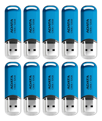 Kit 10 Memoria Usb 32gb Clasica Azul Mayoreo