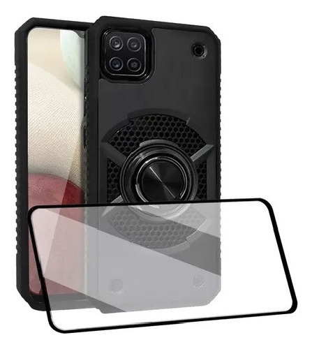 Kit Funda + Mica 9d Para Samsung Blindada Anillo Uso Rudo