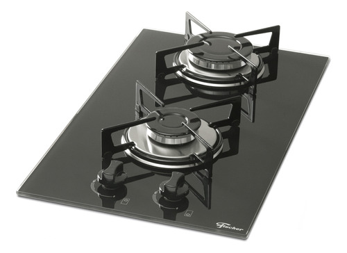 Cooktop A Gás Fischer 2q Com 2 Bocas Preto