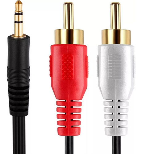 Cable Rca Miniplug Audio Auxiliar Macho 3,5 Mm 1.8 Mts 2x1