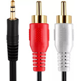 Cable Rca Miniplug Audio Auxiliar Macho 3,5 Mm 1.8 Mts 2x1