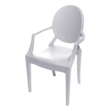 Cadeira De Jantar Infantil Boxbit Invisible Branca Com Braço Assento Branco