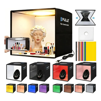 Caja De Luz De Fotografía Portátil Plegabl40x40cm,12 Colores De Fondoimprescindible Para La Fotografía De Productos | Meses sin interés