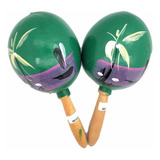 Verde Maracas De Madera Auténtica Mexicana De 8.0 in (8.0