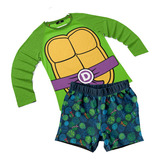 Traje De Baño Tortujas Ninja Dona Short Y Playera