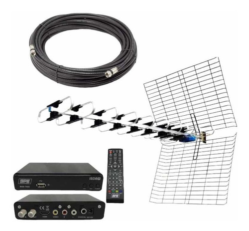 Kit Sintonizador  Tda + Antena + 10 M Cable Coaxil