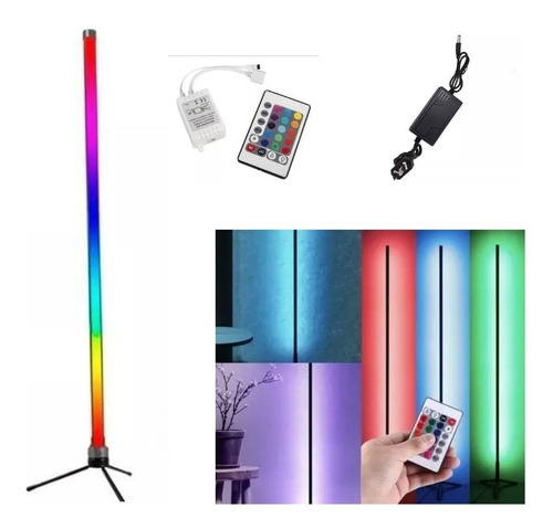 Esquienero Led Rgb Lampara Pie Colores Control Remoto