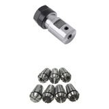 Acople Chuck Er11 Para Eje 5 Mm + Kit 7 Boquilla Collet Cnc